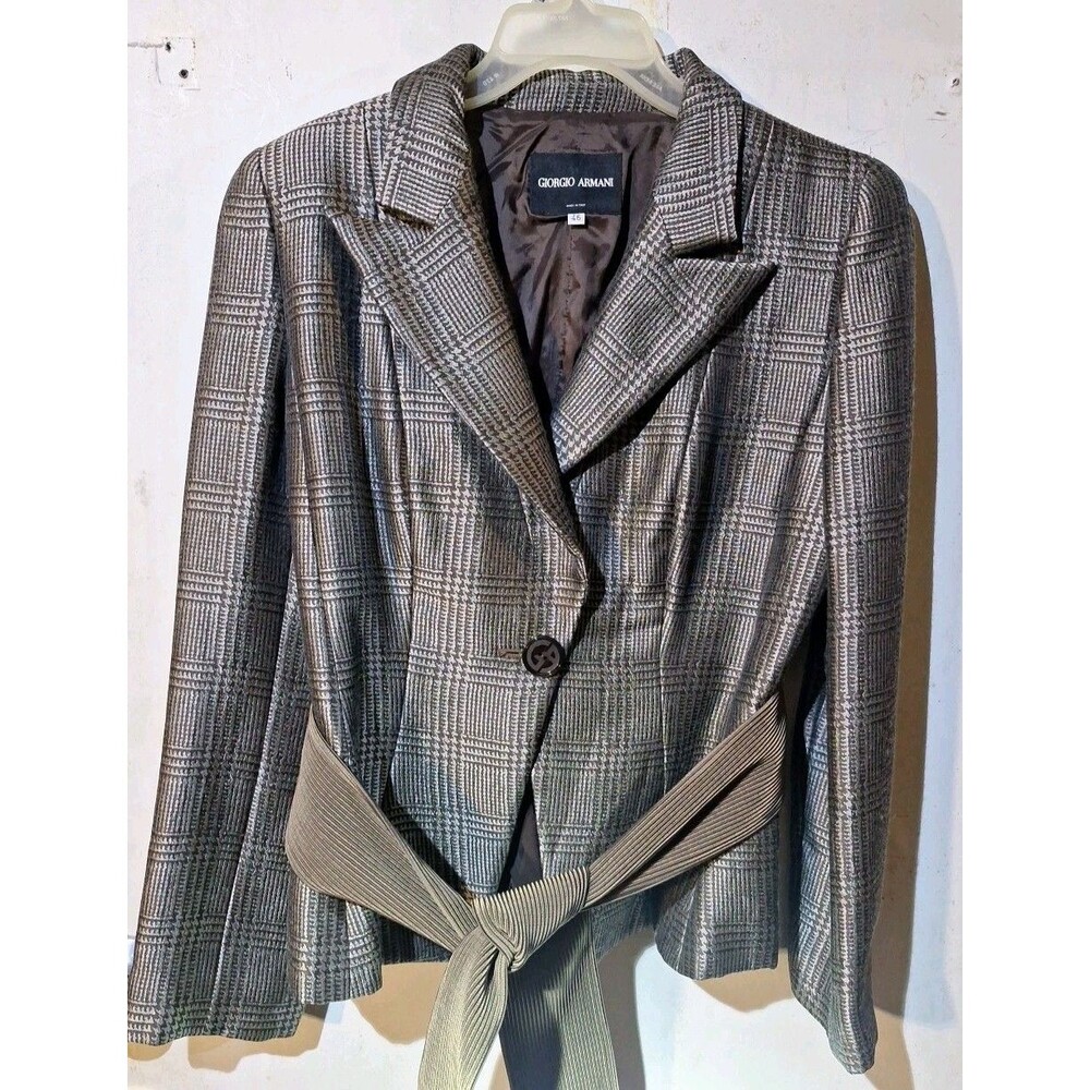 Giorgio Armani Black Label Borgo 21 SpA Women Blazer Wool Silk Rayon Size 46/16